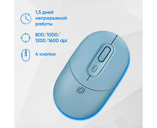  Комплект клавиатура и мышь Oklick S265W USB голубой 