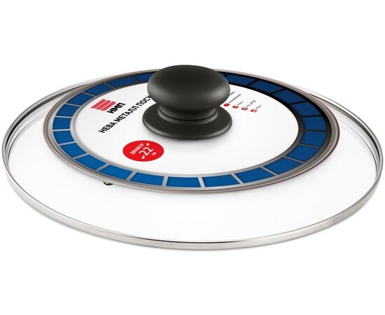  Крышка Нева Металл Посуда 43022 стекл. с метал. ободом 22 см 