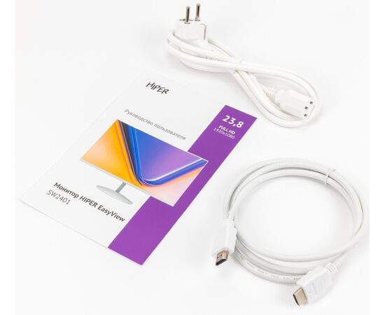 Монитор Hiper 23.8" EasyView SW2401 белый IPS LED 5ms 16:9 HDMI M/M матовая 250cd 178гр/178гр 1920x1080 75Hz FreeSync VGA DP FHD 3.5кг 