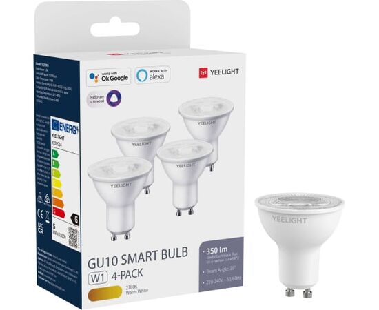  Умная лампочка Yeelight GU10 Smart bulb W1(Dimmable) (YGYC0120005WTEU) упаковка 4 шт. 