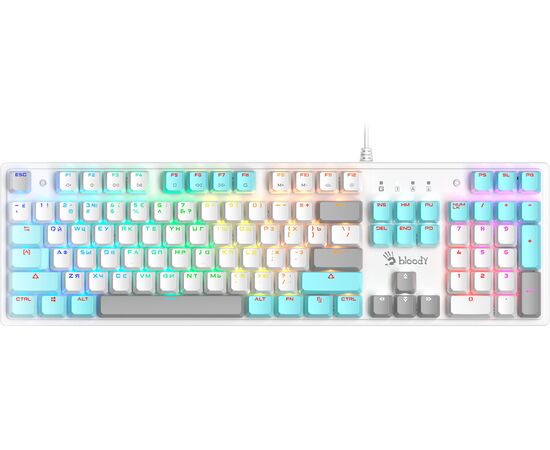  Клавиатура A4Tech Bloody S510R механическая белый USB for gamer LED (S510R USB ICY WHITE/BLMS RED) 