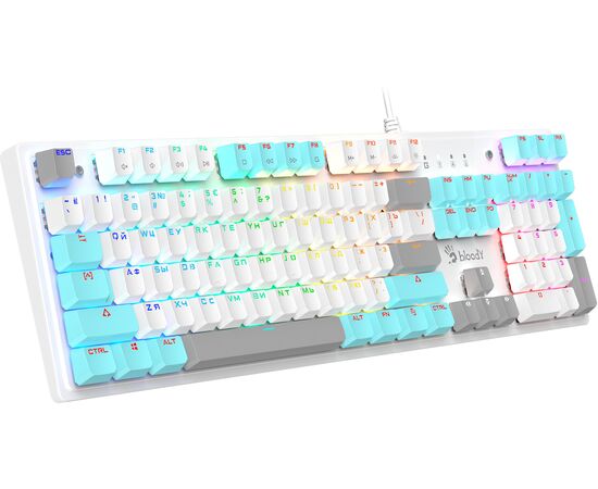  Клавиатура A4Tech Bloody S510R механическая белый USB for gamer LED (S510R USB ICY WHITE/BLMS RED) 