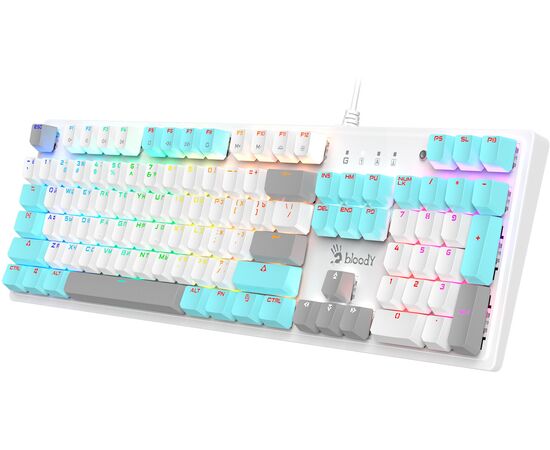  Клавиатура A4Tech Bloody S510R механическая белый USB for gamer LED (S510R USB ICY WHITE/BLMS RED) 