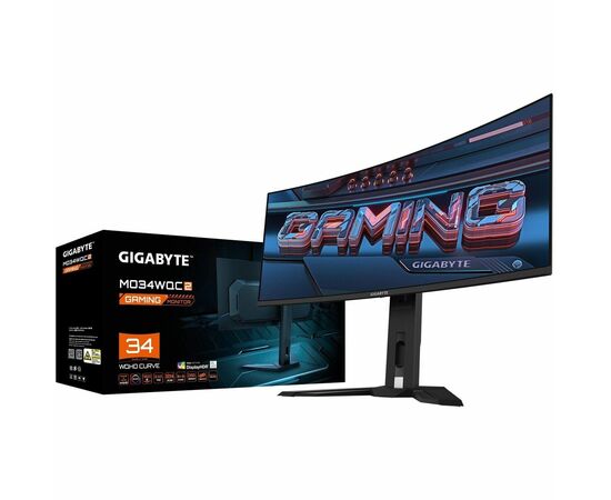  Монитор Gigabyte MO34WQC2 черный OLED LED 21:9 HDMI матовая HAS 250cd 178гр/178гр 3440x1440 240Hz DP UW USB 9.3кг 