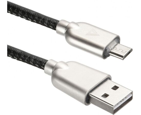 Дата-кабель ACD-Allure ACD-U926-M1B Micro кожаный 1м черный 