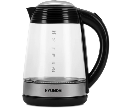  Чайник Hyundai HYK-G3805 1.7л. 2200Вт белый (стекло) 