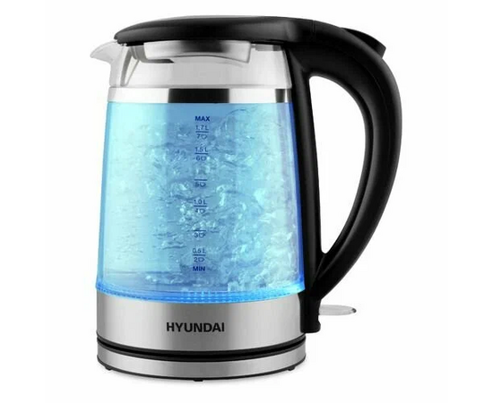  Электрочайник Hyundai HYK-G3036 черный/прозрачный 