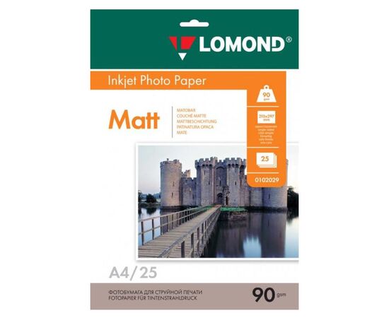  Бумага Lomond 0102029 A4/90г/м2/25л./белый матовое для струйной печати 