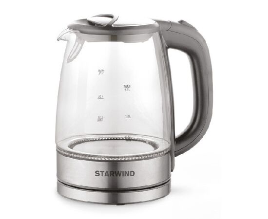  Чайник Starwind SKG2315 1.7л. 2200Вт серый/серебристый (корпус: стекло) 