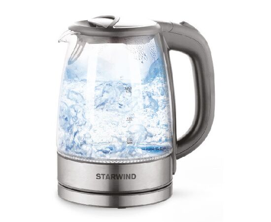  Чайник Starwind SKG2315 1.7л. 2200Вт серый/серебристый (корпус: стекло) 