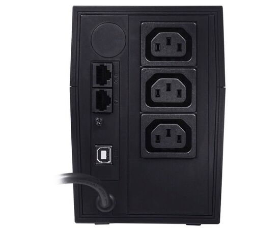  ИБП Powercom RPT-1000AP USB, интерактивный, 1000 ВА / 600 Вт, количество выходных разъемов: 3 (3 с питанием от батареи), USB, защита телефонной линии 