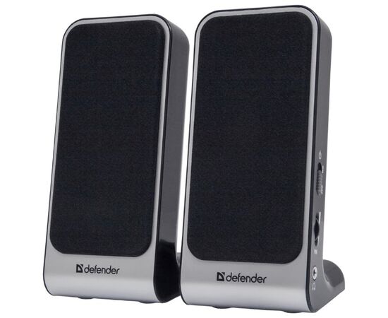  Defender SPK-225 , 2.0, 1x2 Вт,USB, пластик, черные/серебро 