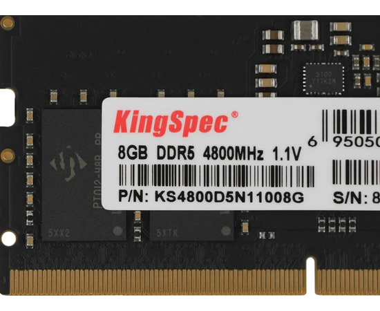  ОЗУ Kingspec KS4800D5N11008G DDR5 8GB 4800MHz RTL PC5-38400 CL40 DIMM 288-pin 1.1В single rank Ret 