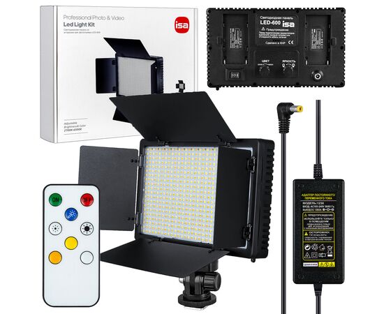  Светодиодная панель со шторками для фотосъемки LED-600 ISA (Black) 