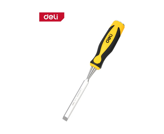  Стамеска плоская Deli DL6212-E1 ширина 12мм, длина 140мм, CrV, прорезиненная рукоять 