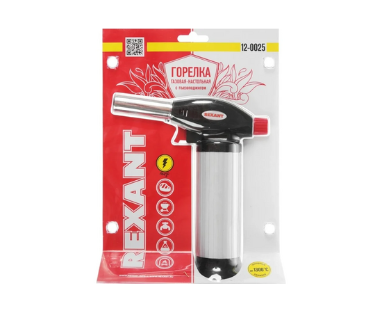 Паяльная горелка Rexant GT-25 (12-0025) газов. 1100Вт макс.t=1300 