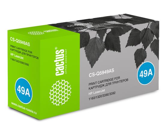 Тонер Картридж Cactus CS-Q5949AS черный для HP 1160/1320/3390/3392 (2500стр.) 