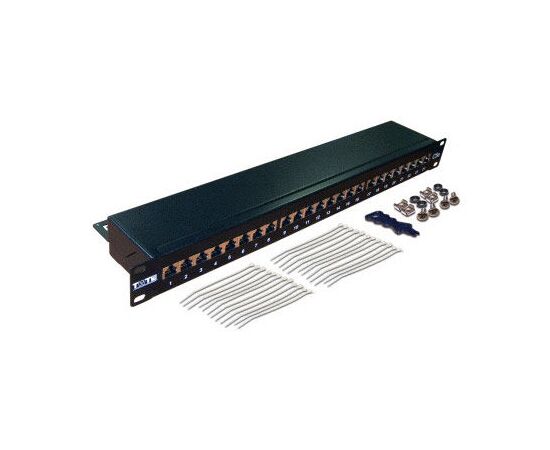  Патч-панель Lanmaster TWT-PP24STP 19" 1U 24xRJ45 кат.5e FTP 